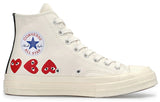 CONVERSE COMME DES GARCONS PLAY X CHUCK 70 HI TOP MULTI HEART WHITE