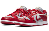 NIKE DUNK LOW LTHR OW OFF-WHITE - UNIVERSITY RED