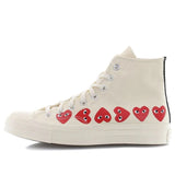 CONVERSE COMME DES GARCONS PLAY X CHUCK 70 HI TOP MULTI HEART WHITE